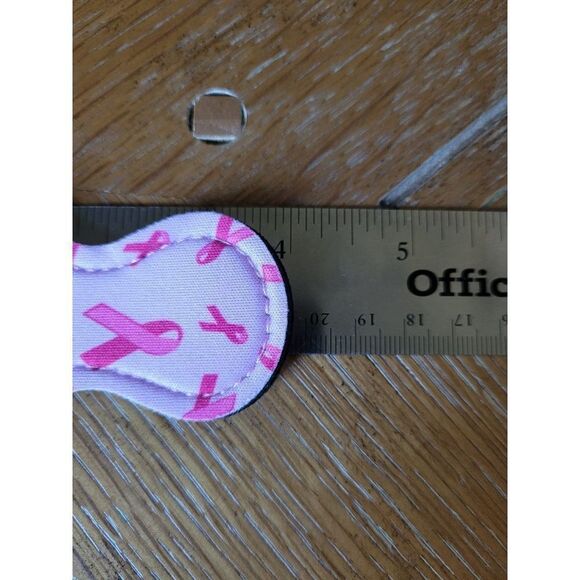 NEW Breast Cancer Awareness Ribbon Neoprene Chapstick Holder Key Chain and chaps - Picture 3 of 3